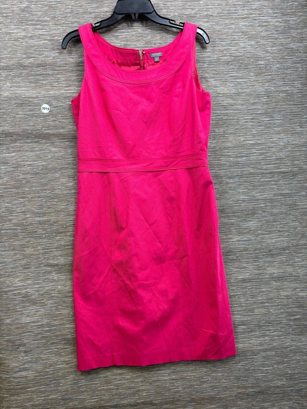 Ann Taylor Dress Womens 10P Pink Solid Sleeveless Sheath Knee Length Workwear